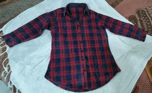 Red &amp; Black Plaid Long Sleeve Shirt
