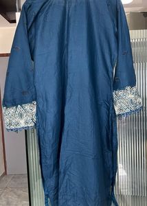 Elegant Blue Embroidered Kurta Set