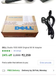 Dell Laptop Charger With Power Adaptor