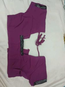 Beautiful Embroidered Purple Saree with blouse