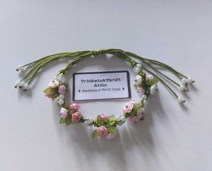 Floral Charm Cord Bracelet