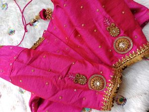 Stunning Pink Embellished Work Blouse