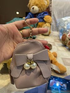 Cute Bow Pearl Keychain Bag Charm pouch