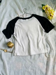 Classic Black &amp; White Raglan Tee