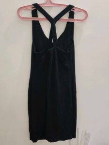 Sleek Black Racerback Dress