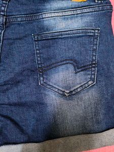Dark Blue Denim Shorts