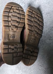 CAT Men's Brown Leather Lace-Up Boots