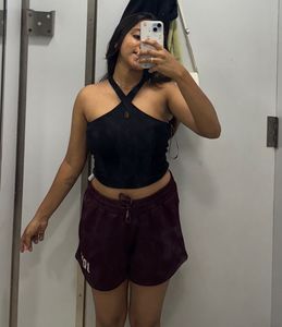 Black Criss-Cross Neckline Tank Top