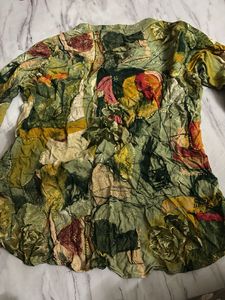 Unique Abstract Print Button-Up Shirt