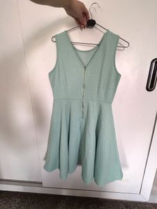 Mint Textured Fit &amp; Flare Dress