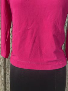 Vibrant Pink 3/4 Sleeve Top