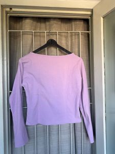 Lilac Square Neck Long Sleeve Top