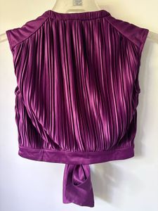 Wine color Tie-Front Crop Top