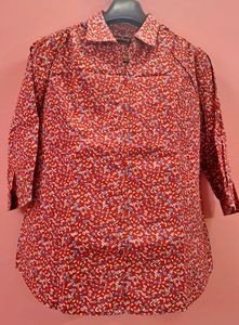Forever By COBB Shirt Floral Print Puffed Shoulder
