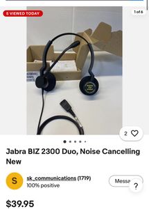 Jabra BIZ 2300 Duo, Noise Cancelling Headphone