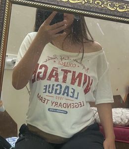 Vintage League Graphic asymmetrical T-Shirt