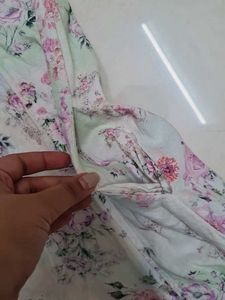 Floral Puff Sleeve Square Neck Dress