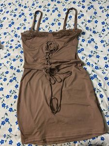 Strappy Corset Lace-Up Mini Dress