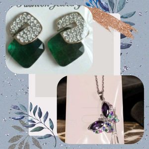 Jewelry Set: Earrings and Butterfly Necklace