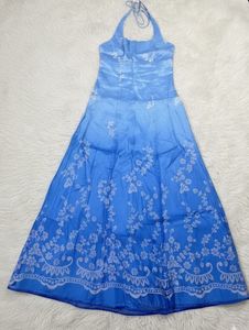 Blue Floral Halter Sundress