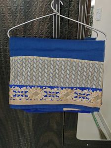 Blue & Gold Embroidered Saree