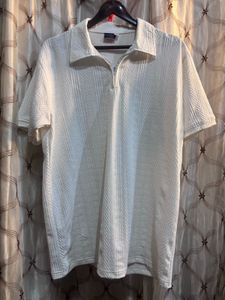 Men's Textured Zip Polo Shirt