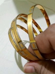 White Gold Polish Bangles
