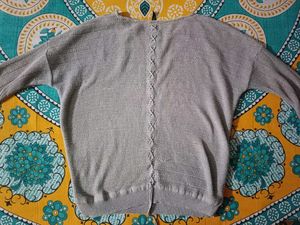 Grey Textured Knit Top