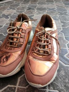 Rose Gold Metallic Sneakers