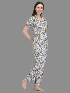 Women Floral Print Nightsuit