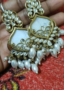 Elegant White Pearl Drop Earrings