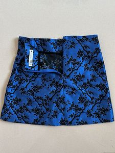 ZARA Blue Floral Mini Skirt FIXED