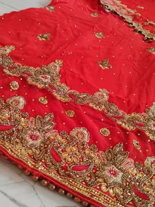 Red hand work bridal lehenga ❤️
