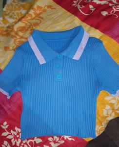 Collared Crop Top