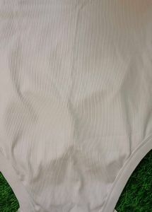 Ribbed White Paded Tank Top