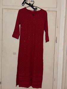 Red Sequin Kurta