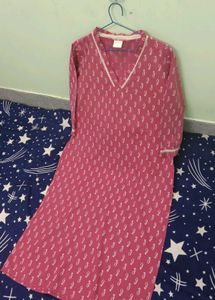 Pink Printed Kurta pure cotton