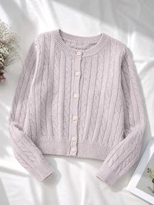 Light Pink Cable Knit Cardigan