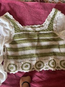 Boho Crochet Striped Top