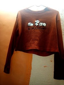 Crop Top With Qute Deddy Print