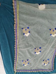Embroidered Net Dupatta