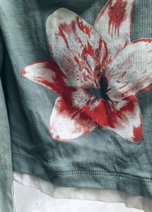 Cute Floral Cold Shoulder Top