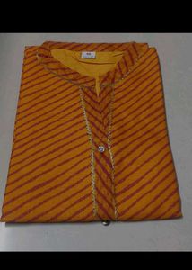 Yellow Kurta with Red Stripes