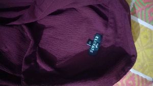 Elevate Women's Solid Maroon Shirt