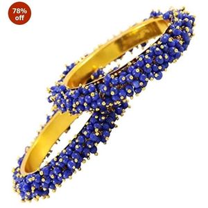 Blue Beaded Bangle