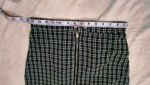 Checkered Mini Skirt with leather top set