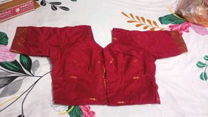 Red Silk Saree with Blouse