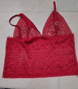 Red Lace Bralette &amp; Shorts Set
