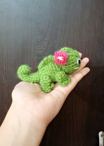 Handmade Crochet Chameleon Toy