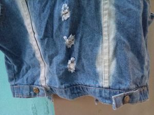 Distressed Denim Cropped Jacket